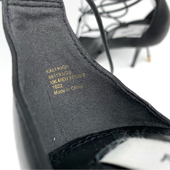 REISS Kali High Leather Strappy Wrap Sandals Black 37 (6) - Picture 8 of 13